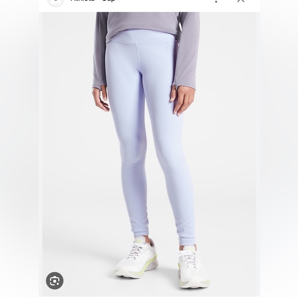 Athleta Girl brand ribbed light blue leggings